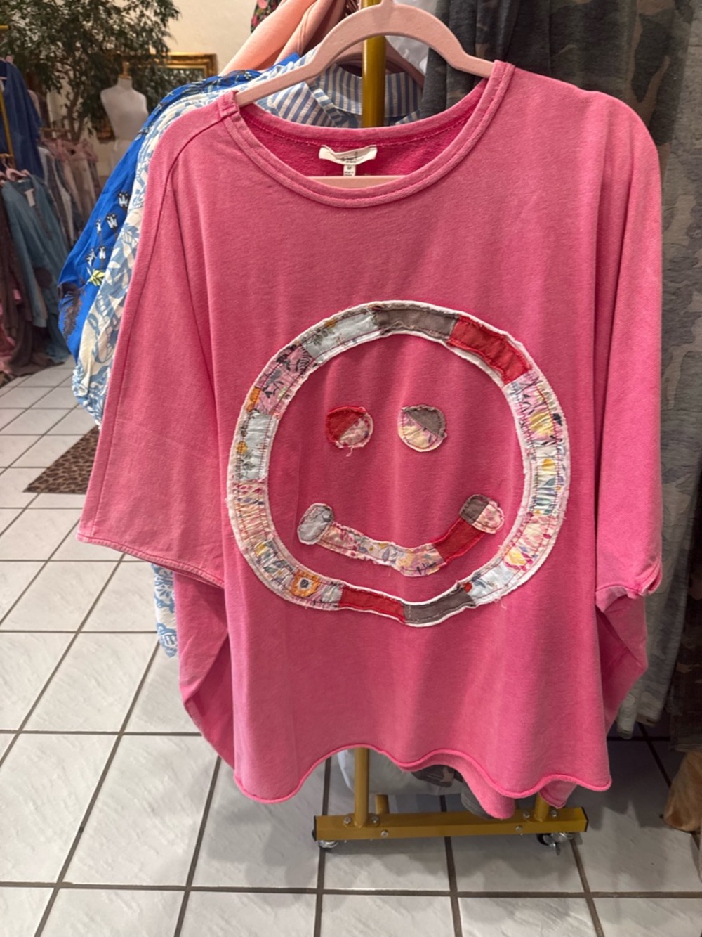 Easel Pink Short-Sleeve Smiley Tee